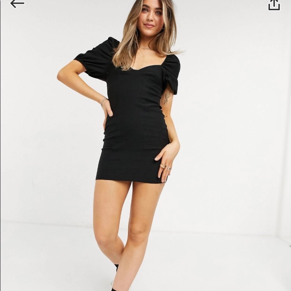NWT Miss Selfridge Bengaline Puff Sleeve Mini Dress